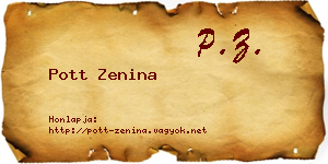 Pott Zenina névjegykártya
